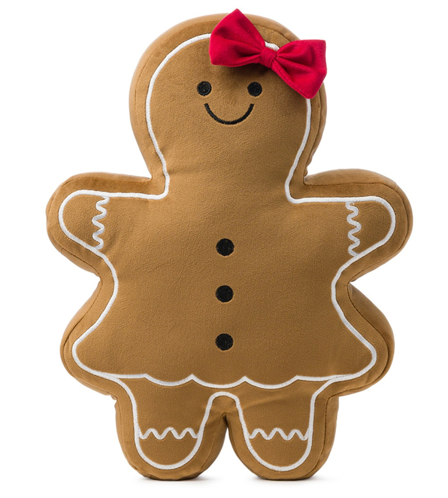 Gözze gefülltes Kissen Lebkuchen 'Frau' 27 x 34 cm Hellbraun