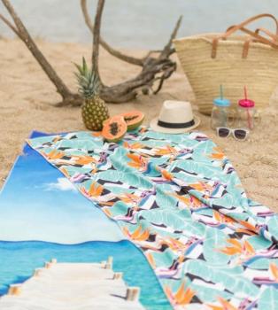 framsohn Strandtuch Liegetuch 'Bananenblatt' 75 x 180 cm #