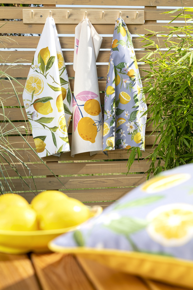 Preview: Magma Geschirrtuch 'Frutta' 50 x 70 cm Limone - Gelb