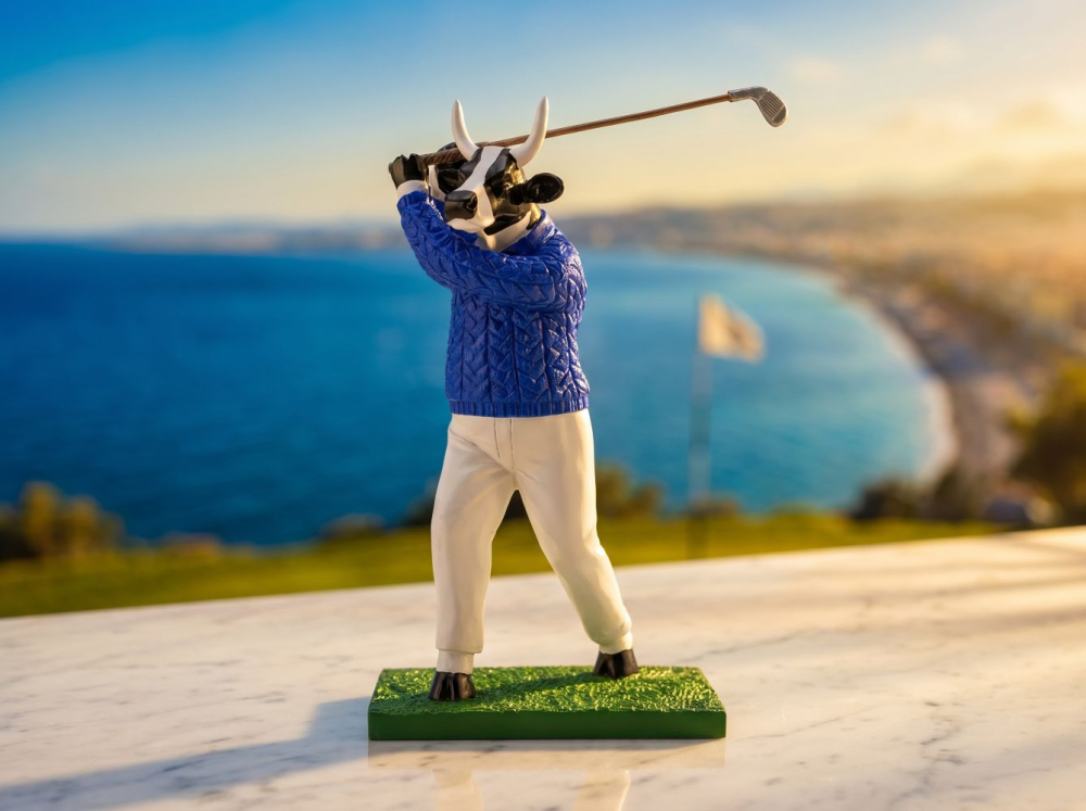 Preview: Golfer Cow Côte d’Azur Edition - Cowparade Kuh Medium