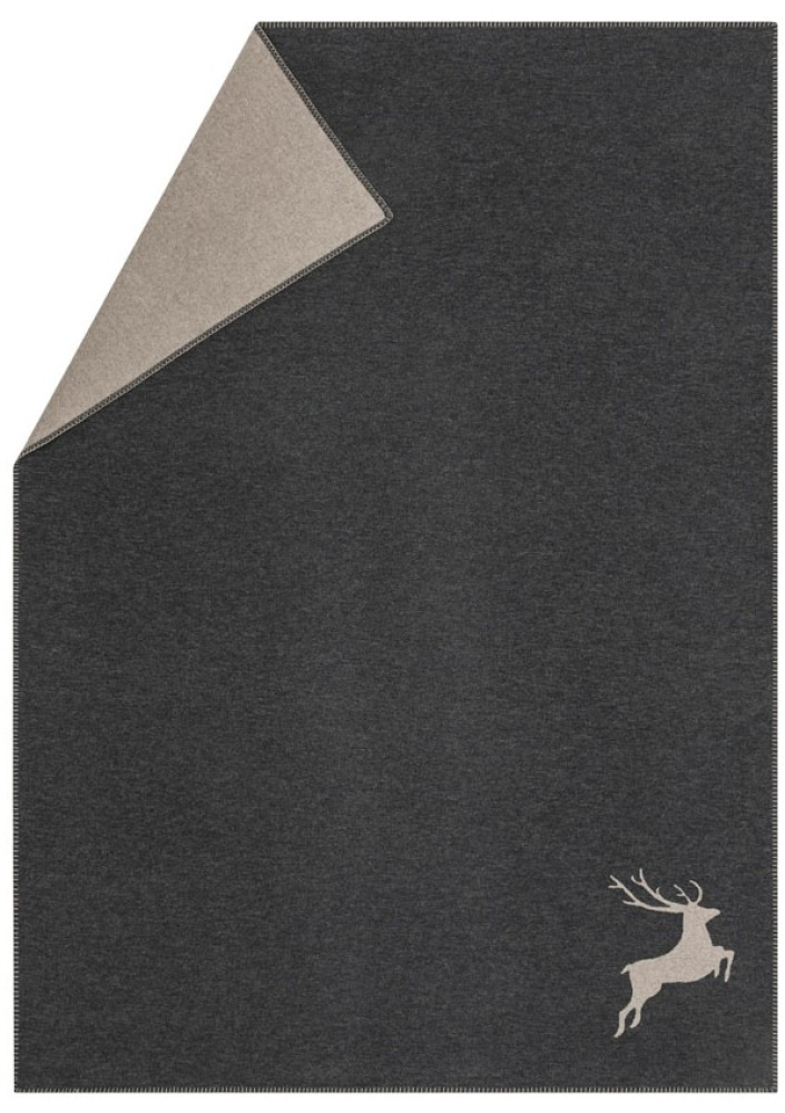 Preview: David Fussenegger Wohndecke Sylt 'Hirsch' 140 x 200 cm