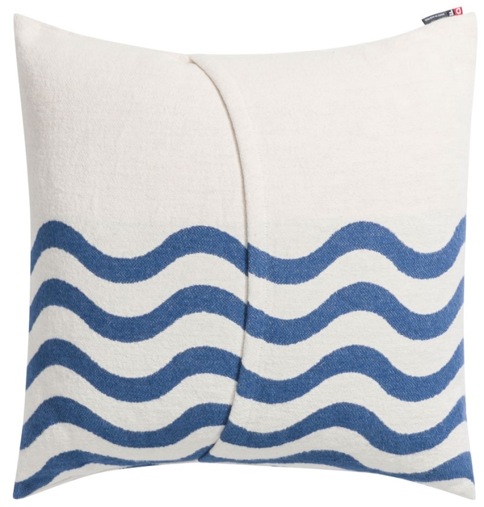 Preview: David Fussenegger Kissenhülle Nova 'Wellen' 50 x 50 cm Marine- Blau