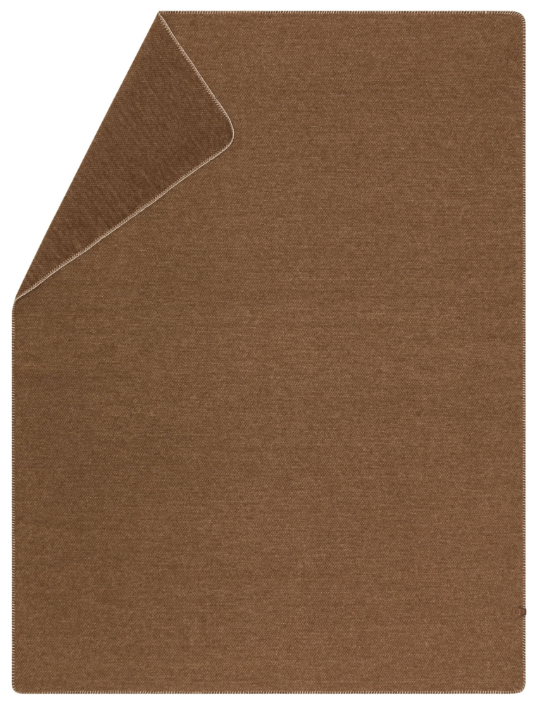 David Fussenegger Wolldecke Merano 'falsches Uni' 160 x 200 cm Braun