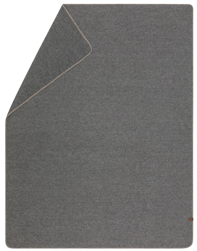 David Fussenegger Wolldecke Merano 'falsches Uni' 160 x 200 cm Grau