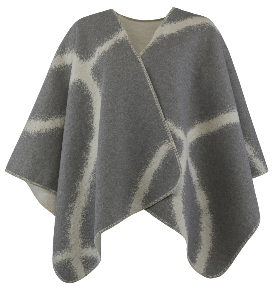 David Fussenegger Poncho Silvretta 'linear' 70 x 140 cm Graphit- Grau