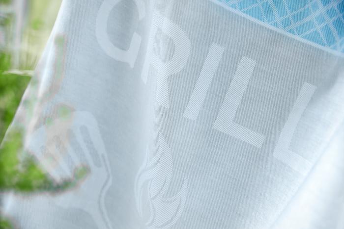 Dyckhoff Geschirrtuch 3er Set 'Grill & Chill' 50 x 70 cm Aqua - Blau