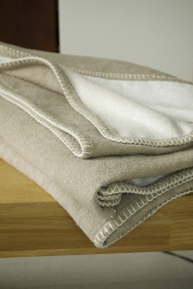 Preview: framsohn Wohndecke Frottier Doubleface 150 x 200 cm Beige
