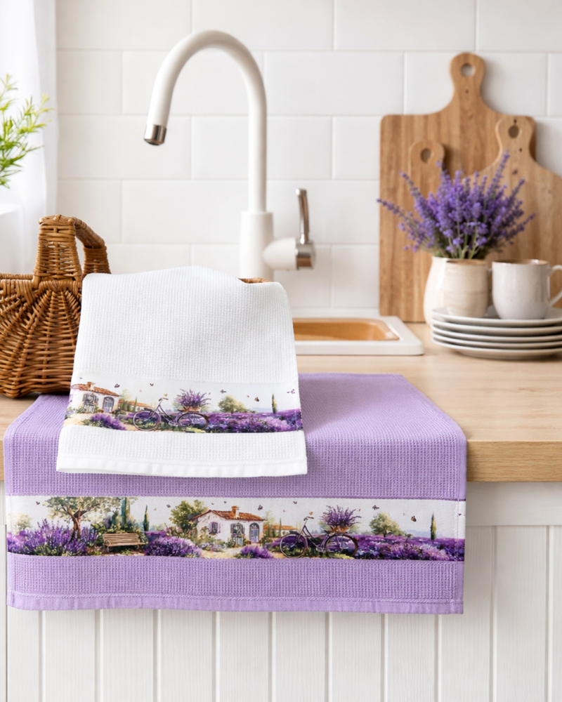 framsohn Geschirrtuch Waffel 'Provence' 50 x 70 cm