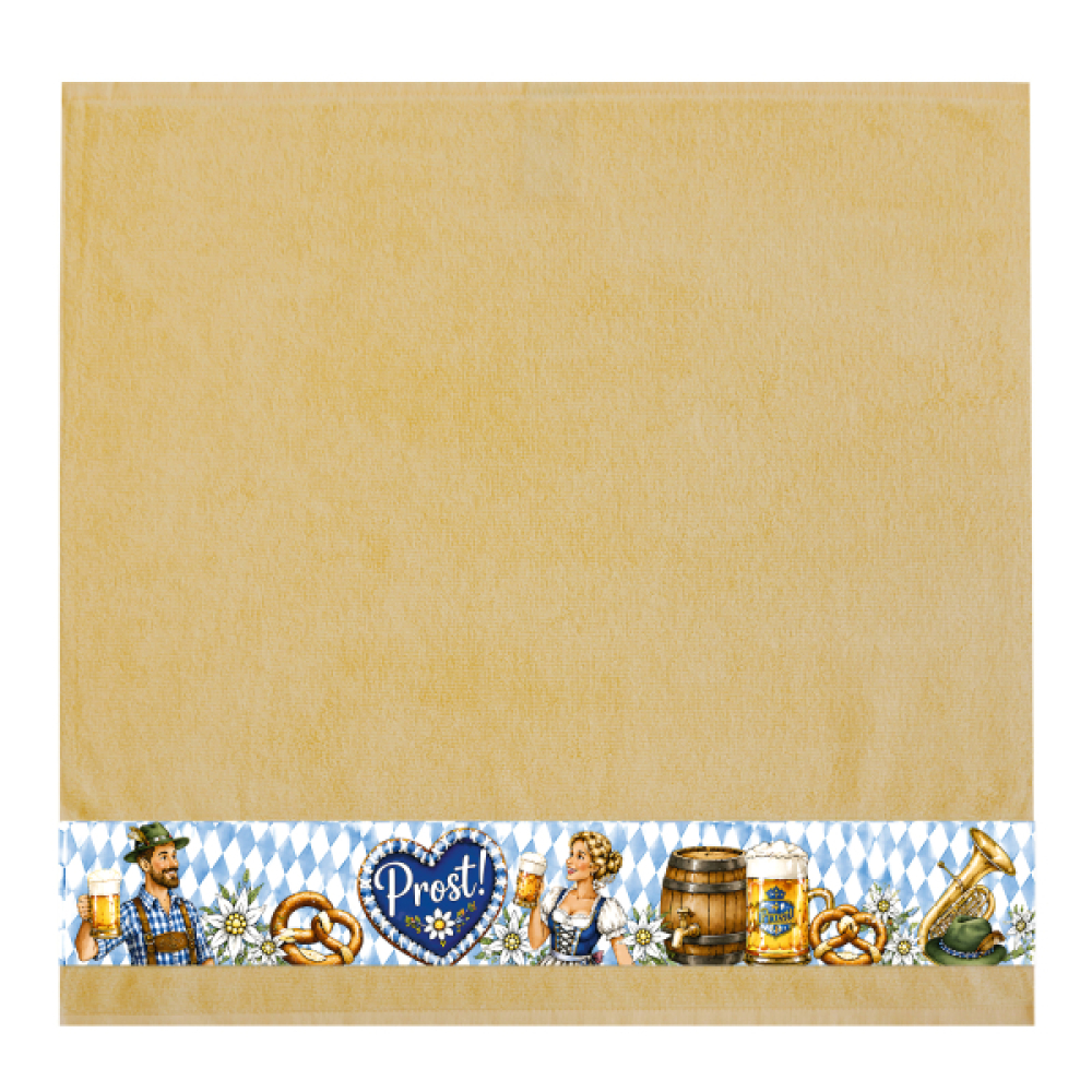 framsohn Geschirrtuch Frottier 'Prost' 50 x 50 cm Gelb