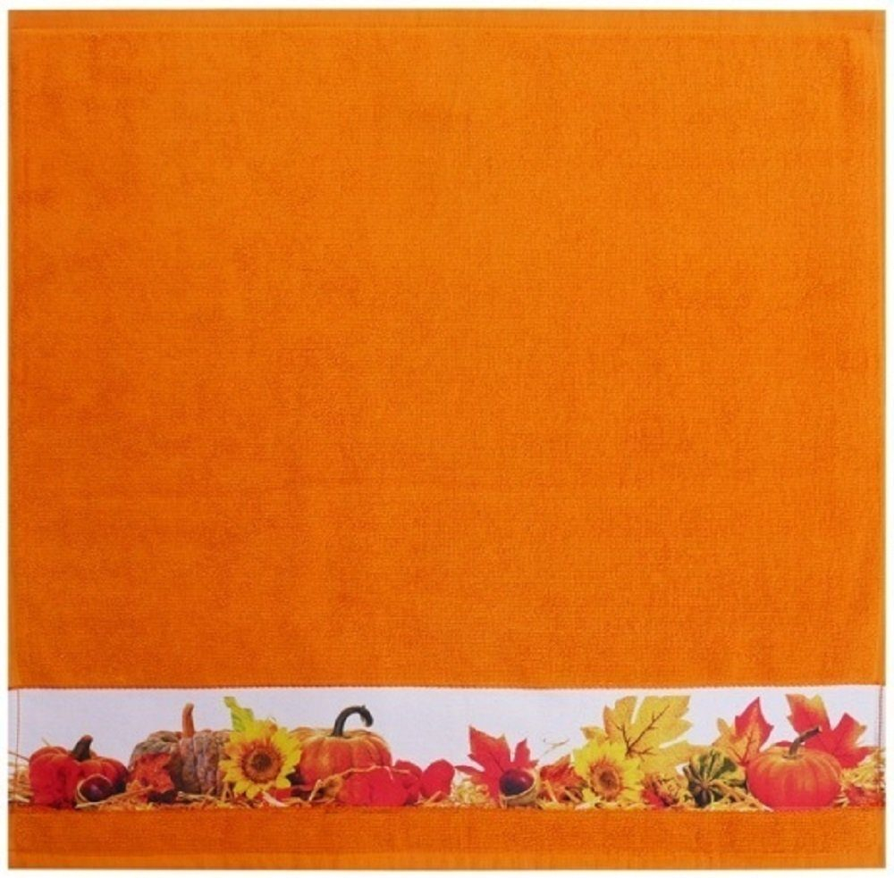 framsohn Geschirrtuch Frottier 'Herbst' 50 x 50 cm Orange