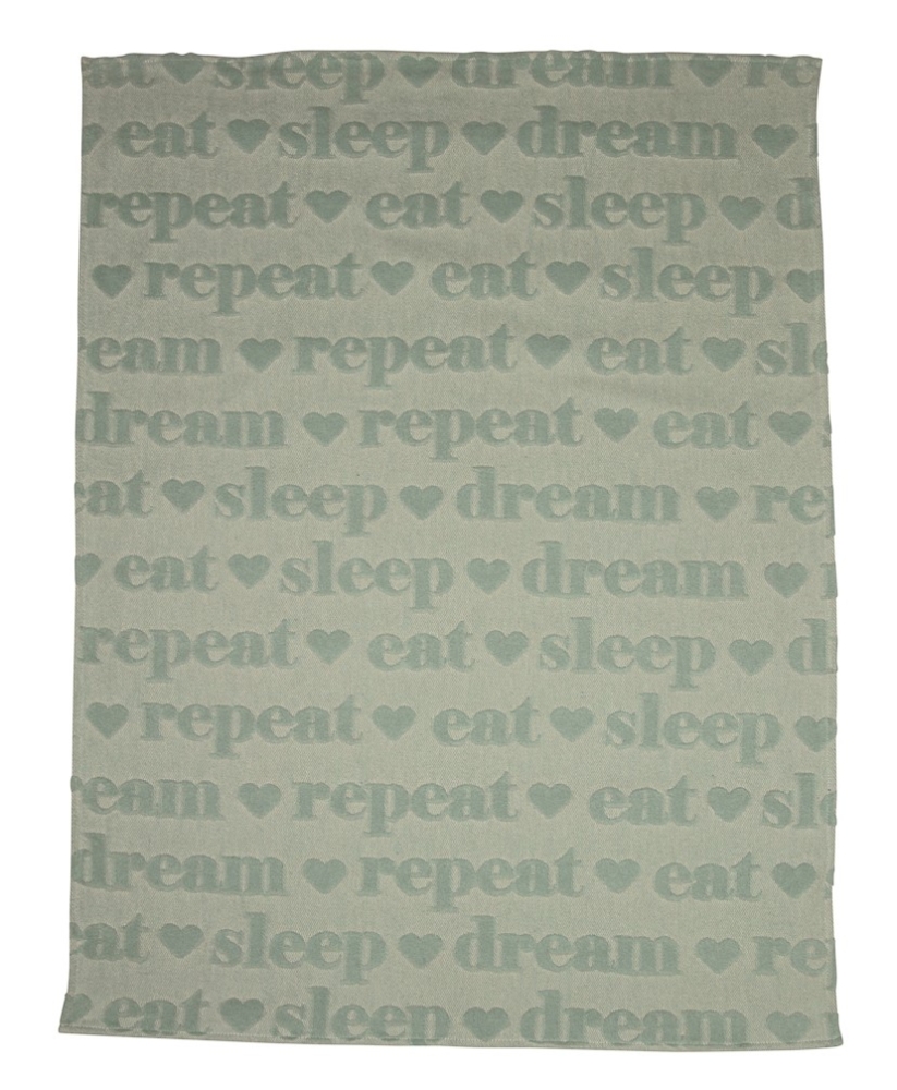 David Fussenegger Babydecke Riga Kids 'eat, sleep...' 70 x 90 cm Hellgrün