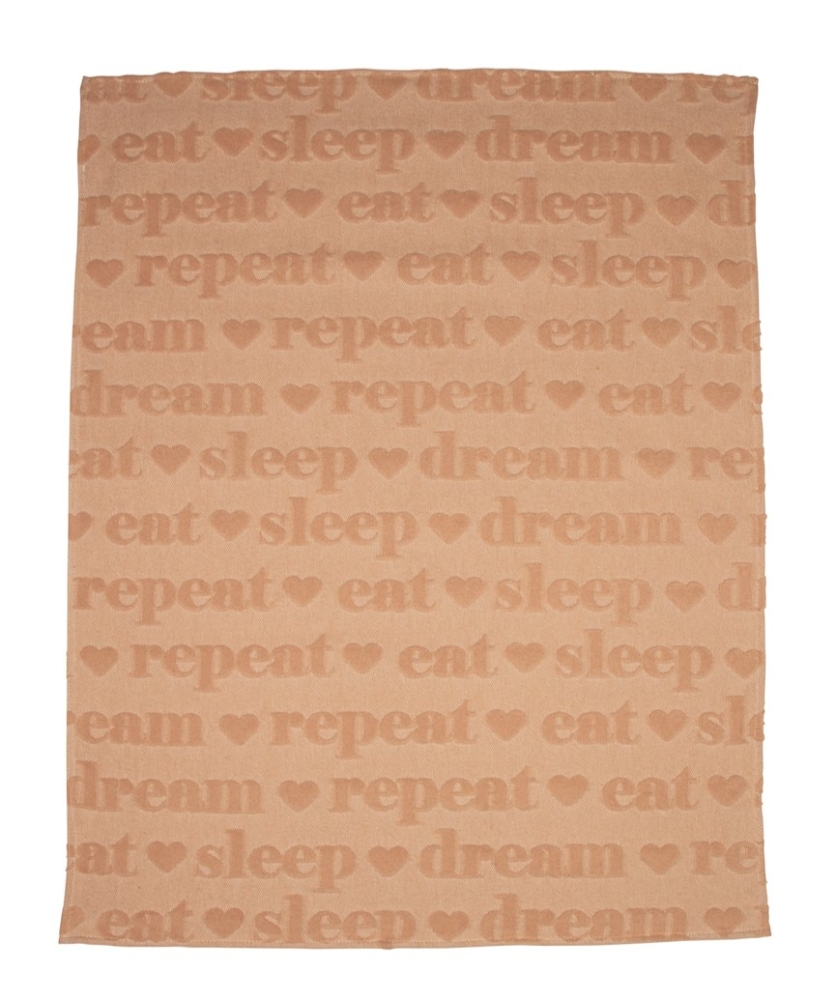 David Fussenegger Babydecke Riga Kids 'eat, sleep...' 70 x 90 cm Noisette - Braun