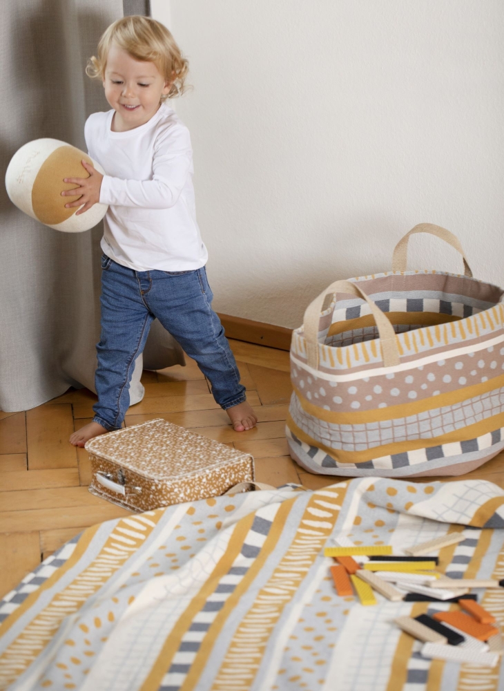 Preview: David Fussenegger Aufbewahrungskorb Goliath 'Mustermix' 35 x 45 cm Gold - Gelb