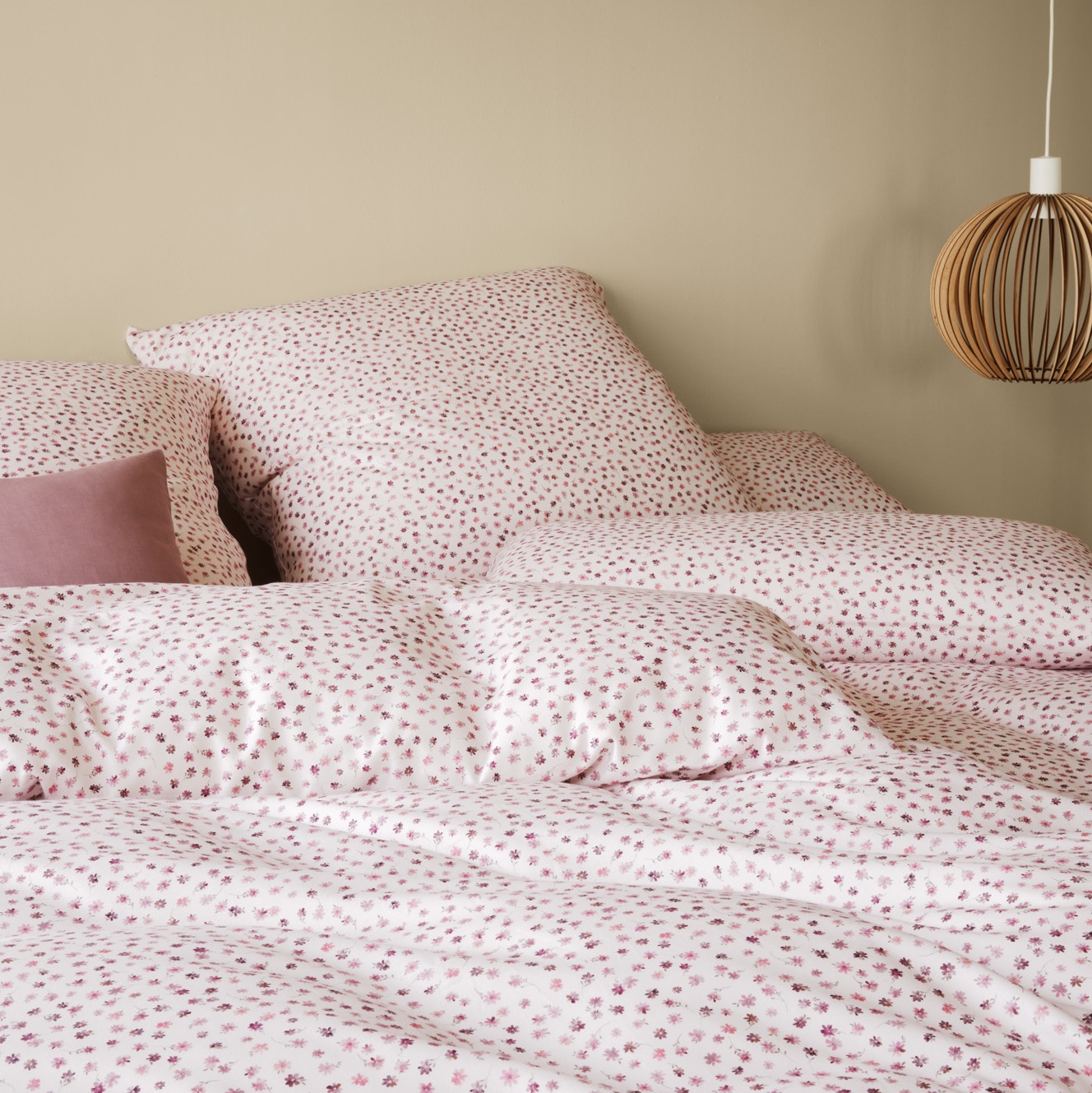 elegante Soft- Flanell Bettwäsche 'Preppy' 135 x 200 cm Beere