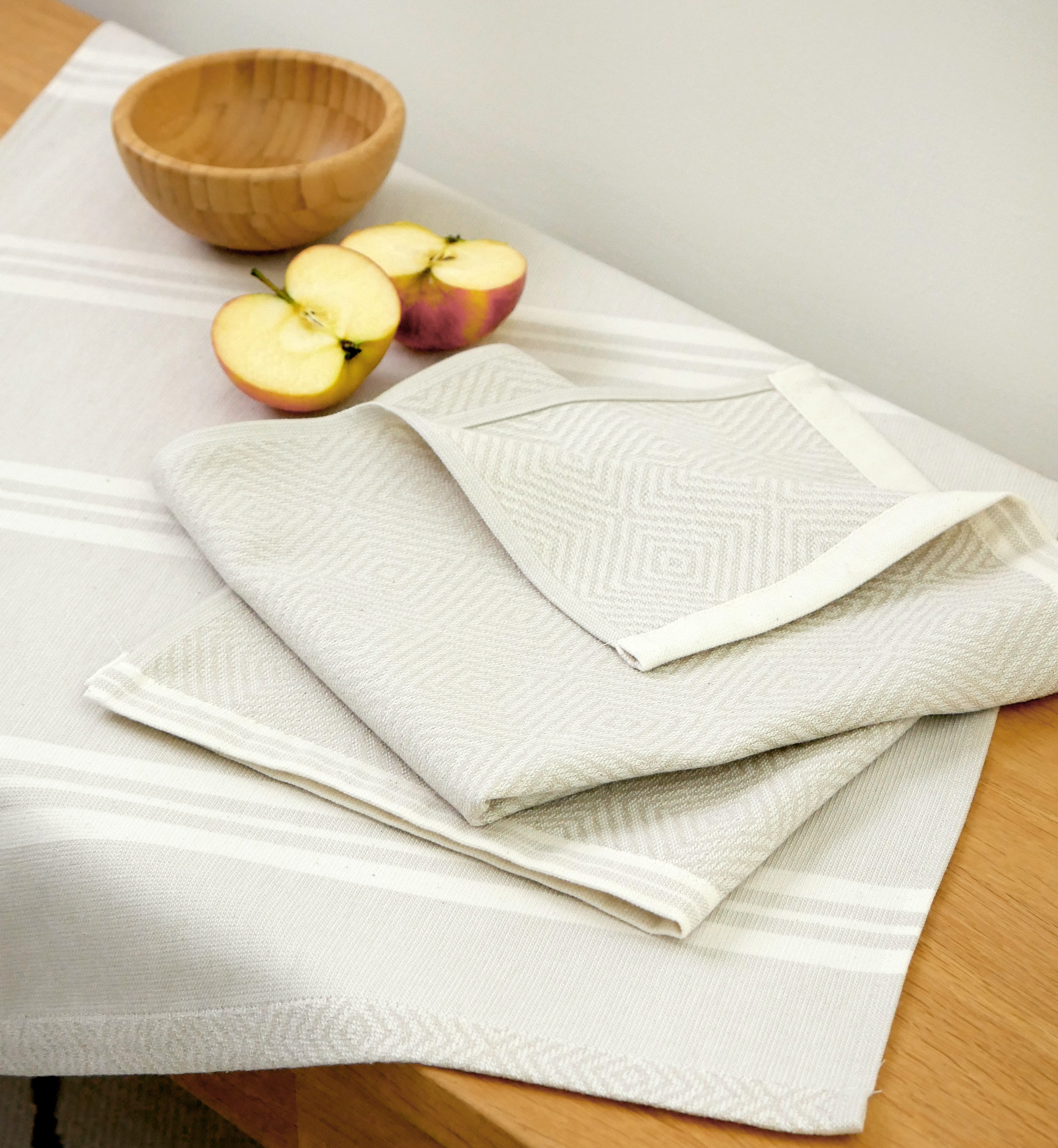 framsohn Geschirrtücher Modern Kitchen 'Raute' Beige 50 x 70 cm