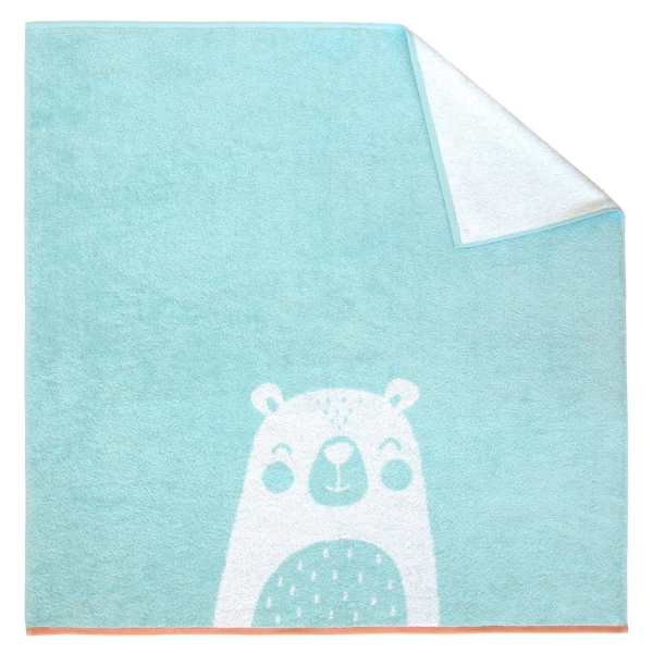 Dyckhoff Kinderbadetuch Frottierserie 'Bear' Mint - Blau 100 x 100 cm