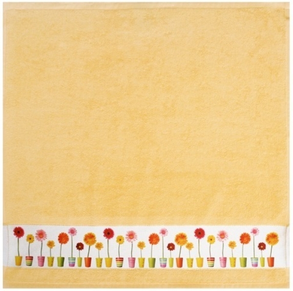 framsohn Geschirrtuch Frottier 'Blumentöpfe' 50 x 50 cm Limone- Gelb