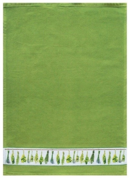 framsohn Geschirrtuch Waffel 'Kräuter' 50 x 70 cm Moos