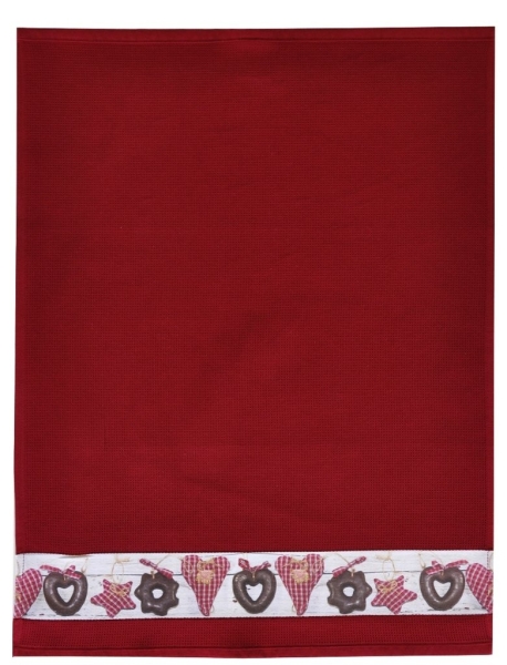 framsohn Geschirrtuch Waffel 'Lebkuchen' 50 x 70 cm Rot