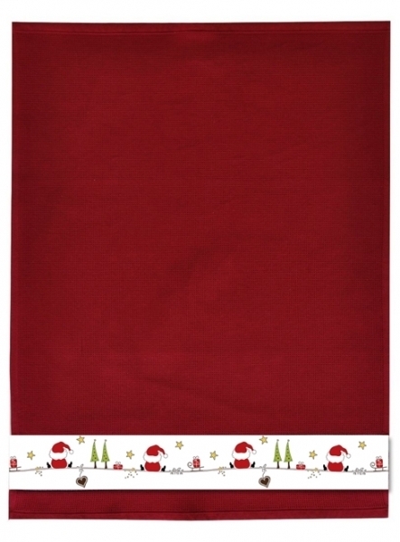 framsohn Geschirrtuch Waffel 'Xmas Santa' 50 x 70 cm