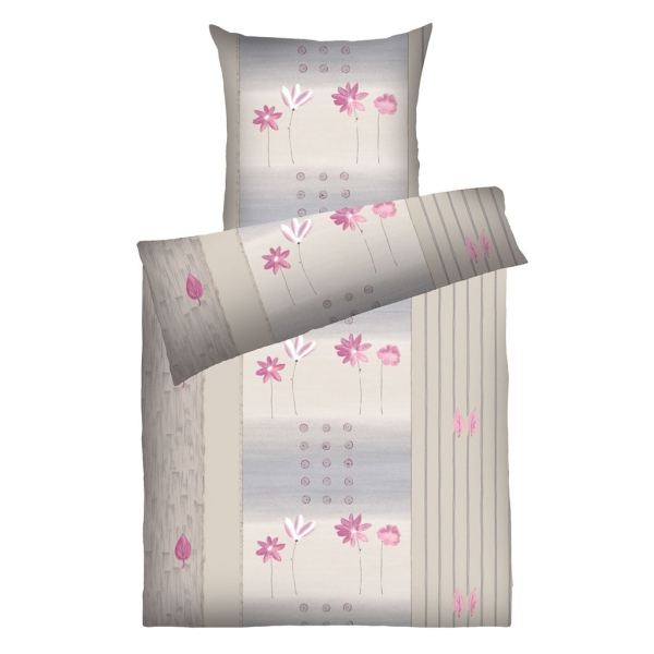Dyckhoff Weichfrottier Bettwäsche 'Annabell' greige - pink