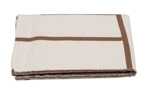 David Fussenegger Wohndecke Bett Divan Überwurf Nova 'Linien' 145 x 220 cm Beige/Braun