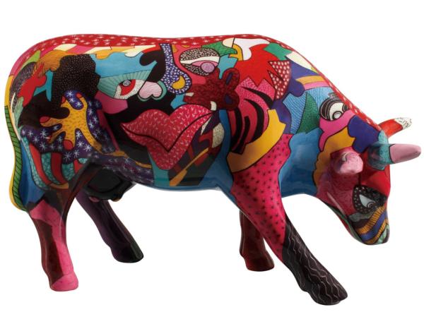 Partying with Pi-COW-sso - Cowparade Kuh Medium
