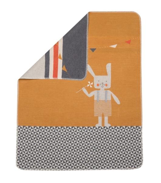 David Fussenegger Babydecke Juwel mit Stick 'Hase' 70 x 90 cm
