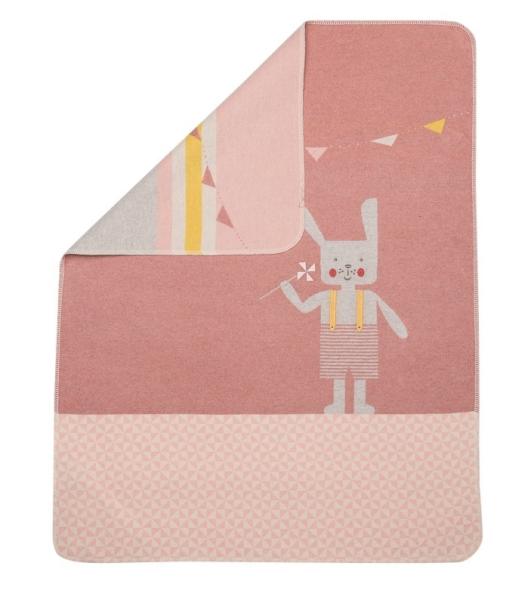David Fussenegger Babydecke Juwel mit Stick 'Hase' 70 x 90 cm