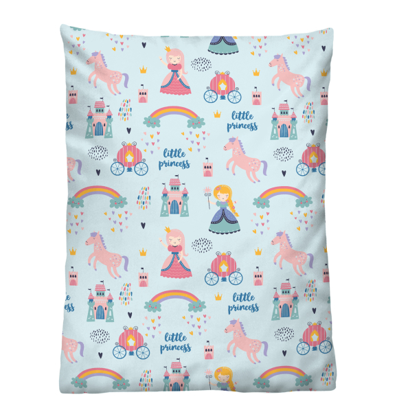 Biberna Feinbiber Kinder - Bettwäsche 'Little Princess' 100 x 135 cm Ciel- Blau