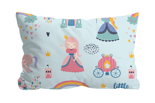 Biberna Feinbiber Kinder - Bettwäsche 'Little Princess' 100 x 135 cm Ciel- Blau