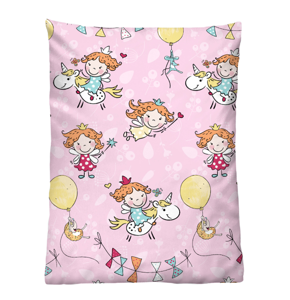 Biberna Feinbiber Kinder - Bettwäsche 'Einhorn' 100 x 135 cm Rosa