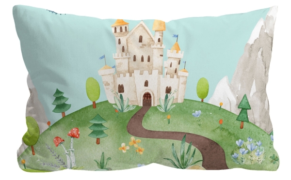 Biberna Renforcé Kinder - Bettwäsche "Ritterburg" 100 x 135 cm Pistaziengrün