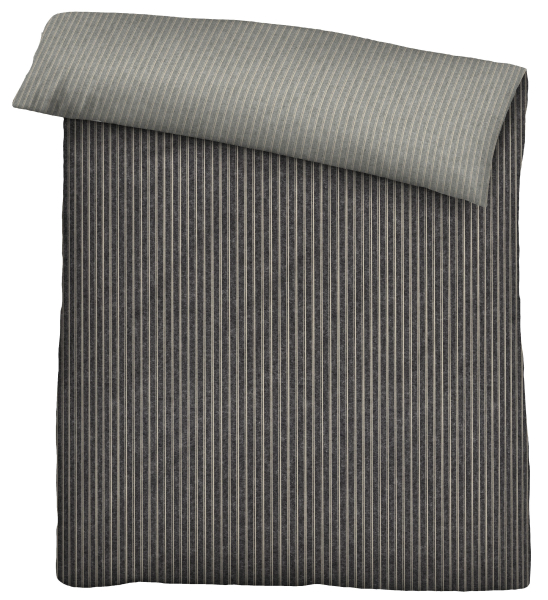 Biberna Melange- Flanell Bettwäsche 'Webstreifen' 135 x 200 cm Titanium