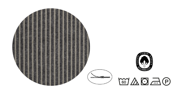 Biberna Melange- Flanell Bettwäsche 'Webstreifen' 135 x 200 cm Titanium