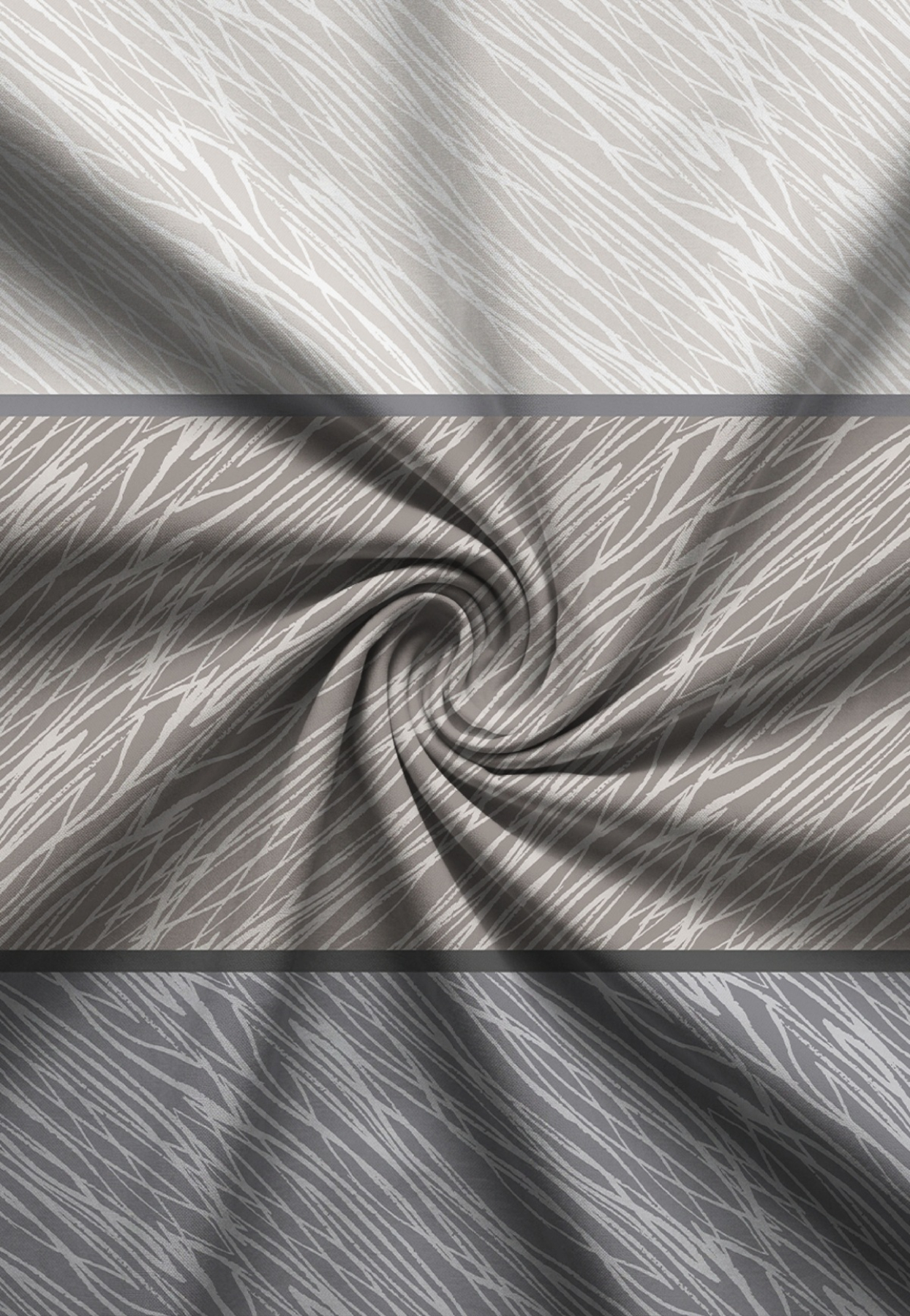 Biberna Feinbiber Bettwäsche 'Streifen' 135 x 200 cm Sturmgrau