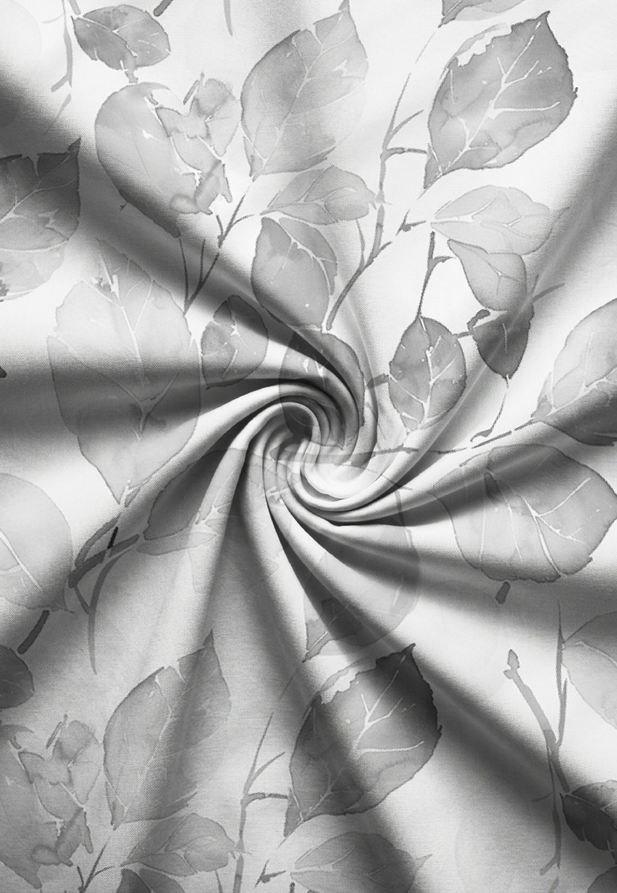 Biberna Feinbiber Bettwäsche 'Blätter' 135 x 200 cm Sturmgrau