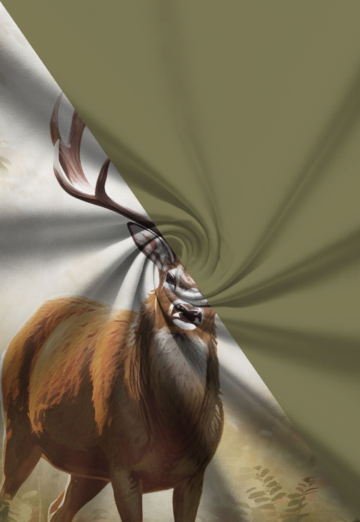 Biberna Feinbiber Bettwäsche 'Hirsch' 135 x 200 cm Fichte