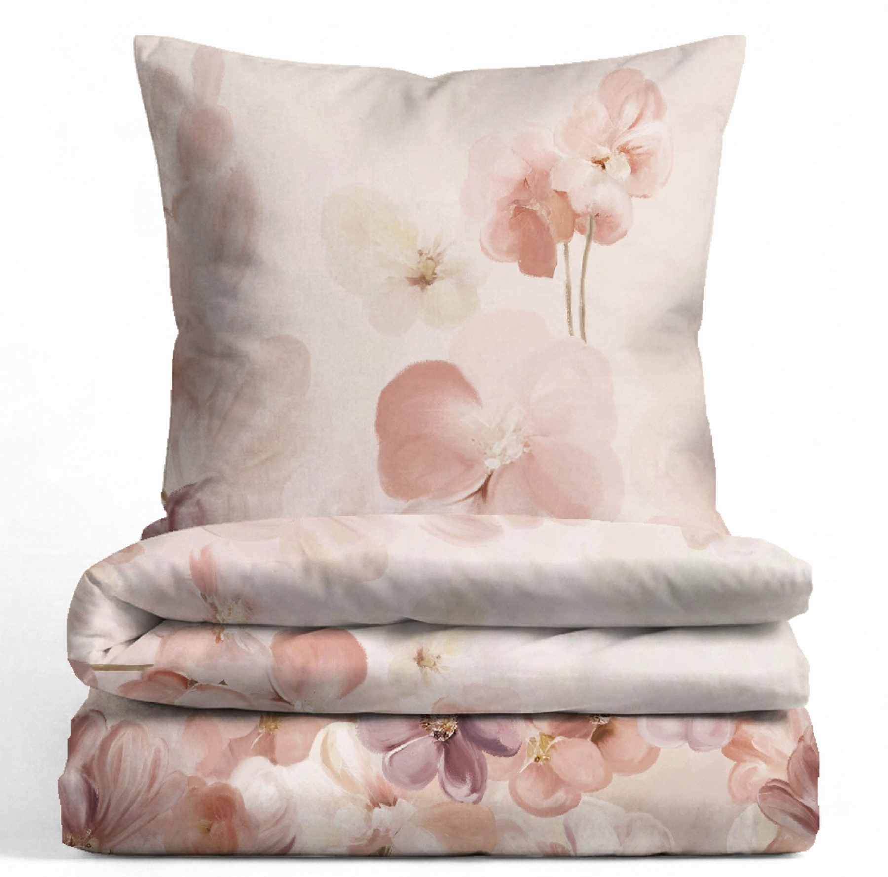 Biberna Tencel Bettwäsche 'Blume' 135 x 200 cm Rose