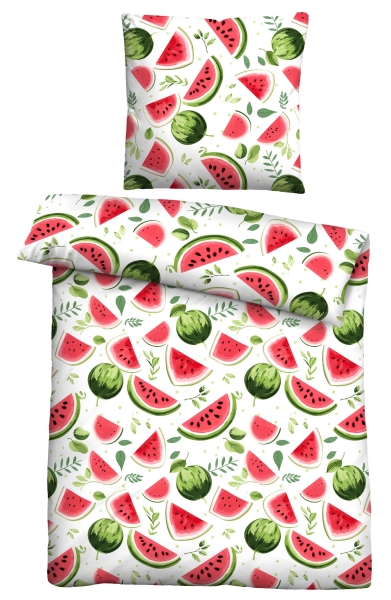 Castell Renforcé Bettwäsche 'Wassermelone' 135 x 200 cm Rot