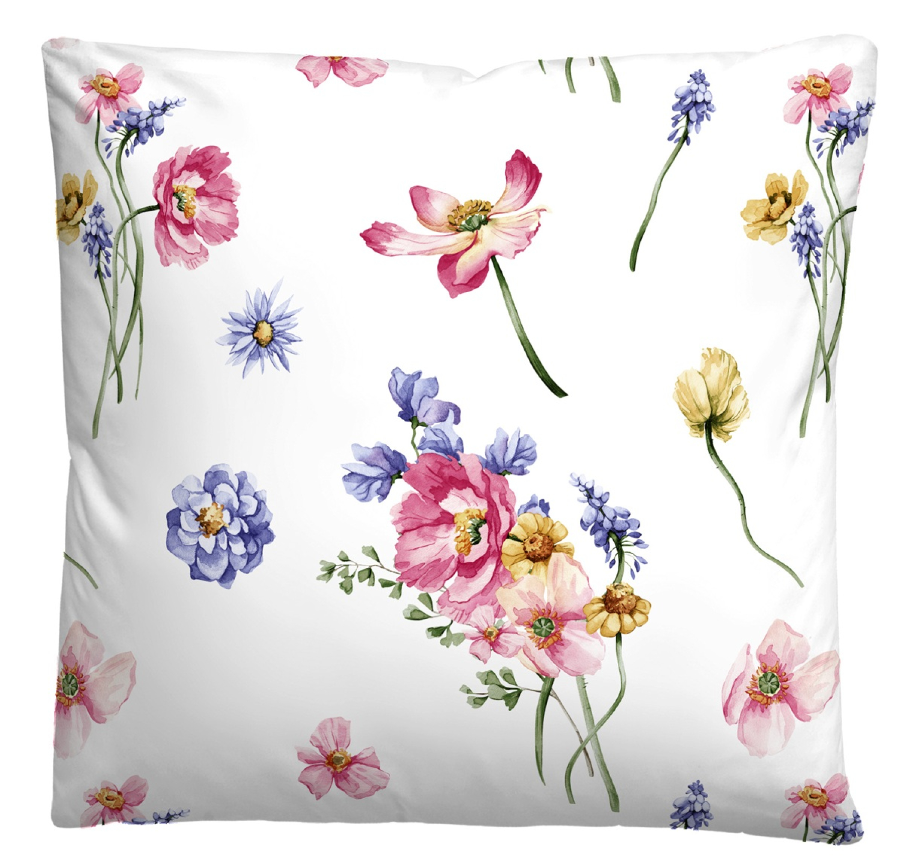 Biberna Seersucker Bettwäsche 'Blumen' 135 x 200 cm Bunt