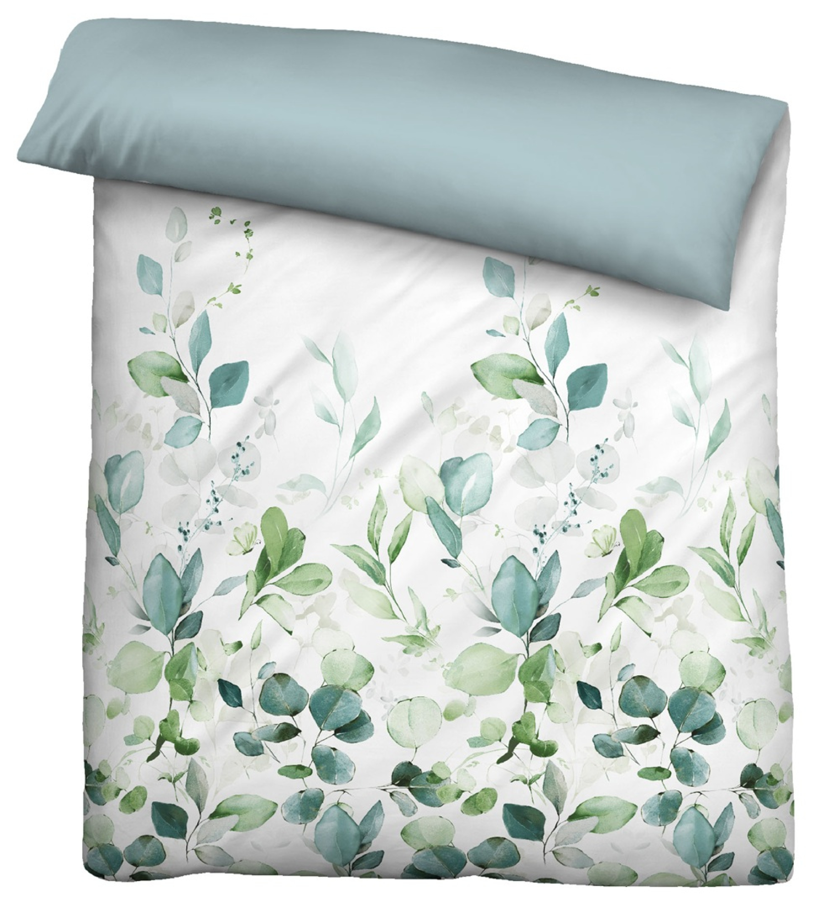 Biberna Tencel Bettwäsche 'Floral' 135 x 200 cm Aqua