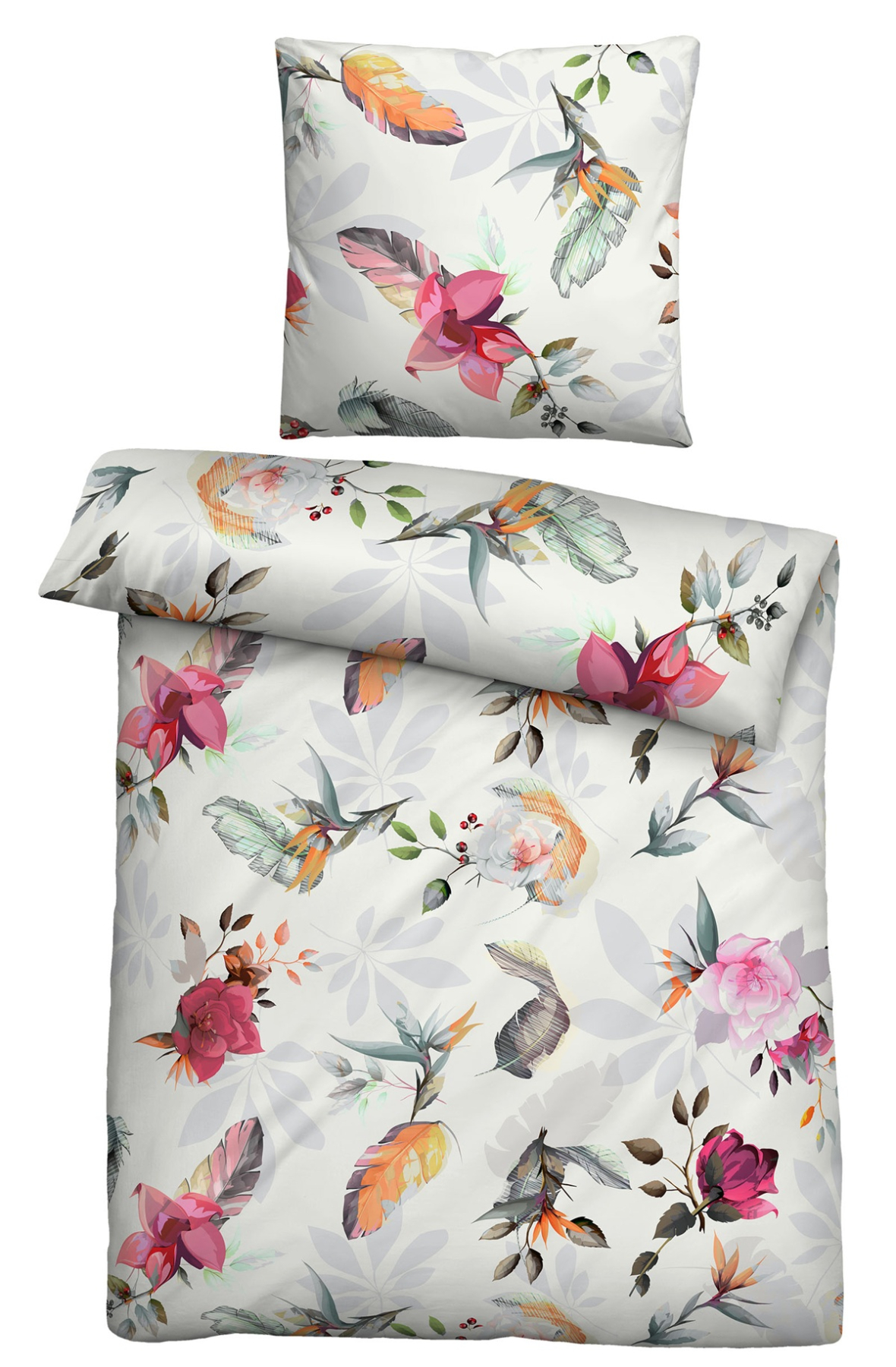 Biberna Tencel Bettwäsche 'Frühling' 135 x 200 cm Natur