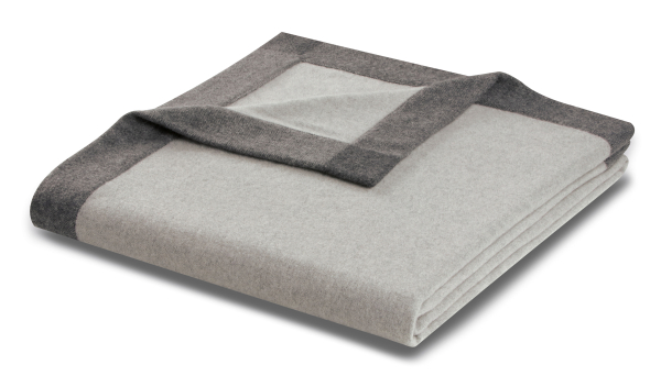 Biederlack Wohndecke aus recycelter Wolle 'Prado' 150 x 210 cm Grau