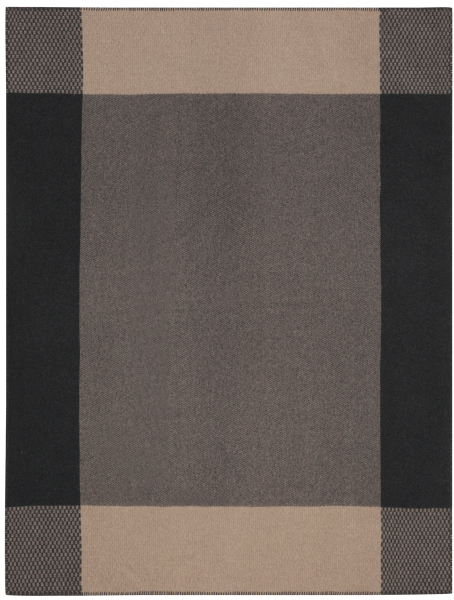 Biederlack Merino-Wolldecke 'Frame' 150 x 200 cm Braun