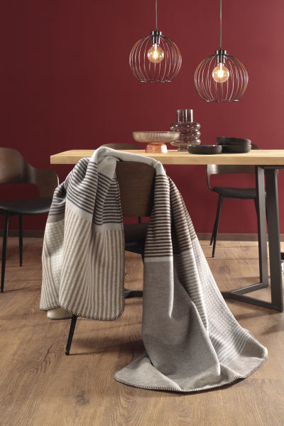 Biederlack Wohn- und Kuscheldecke 'Maze Stone' 150 x 200 cm Grau - Beige