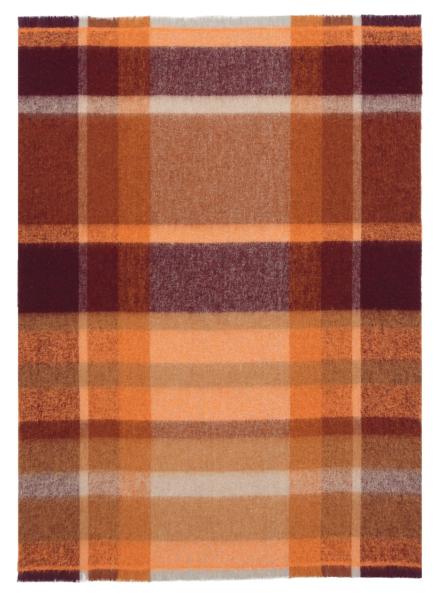 Biederlack Fransenplaid 'Mohair Look' 130 x 190 cm Orange