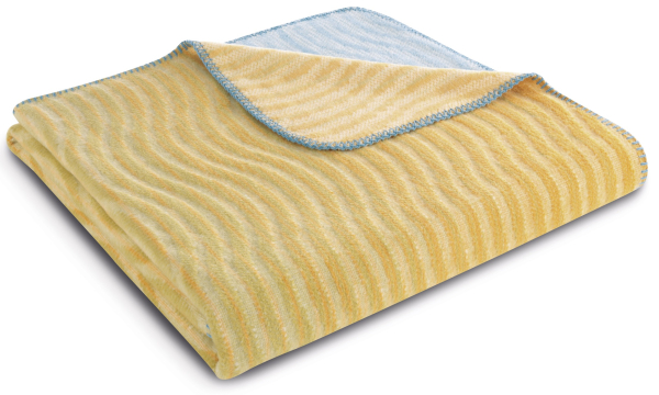 Biederlack Wohn- und Kuscheldecke 'Ocean Nuance' 150 x 200 cm Gelb - Blau