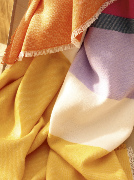 Biederlack Fransenplaid 'Nizza Stripe' 130 x 170 cm Bunt