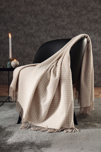 Biederlack Kaschmirplaid 'Vivo' 130 x 170 cm Beige